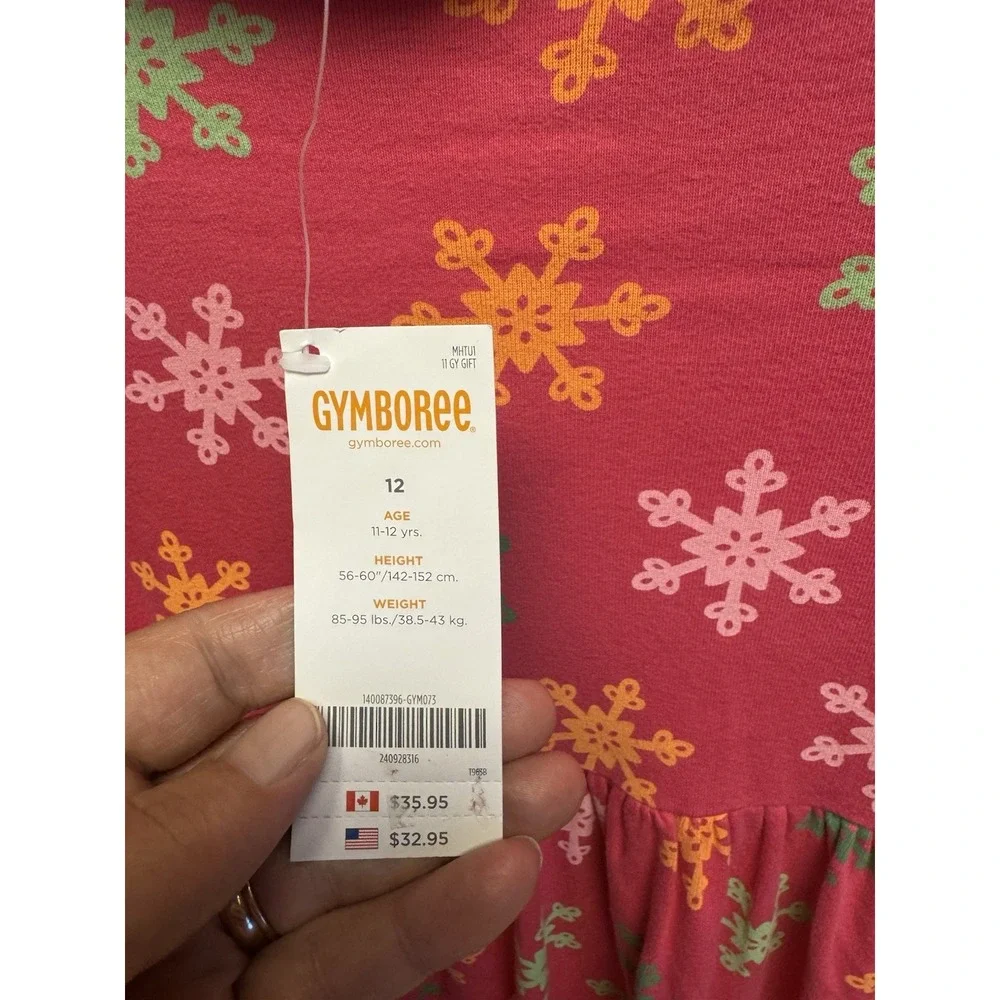 Gymboree Girls Size 12 Pink And Colored Snowflake‎ Turtleneck Dress